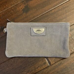 Gray Suede Ape Regina Zip Pouch Clutch Made in Italy 🇮🇹